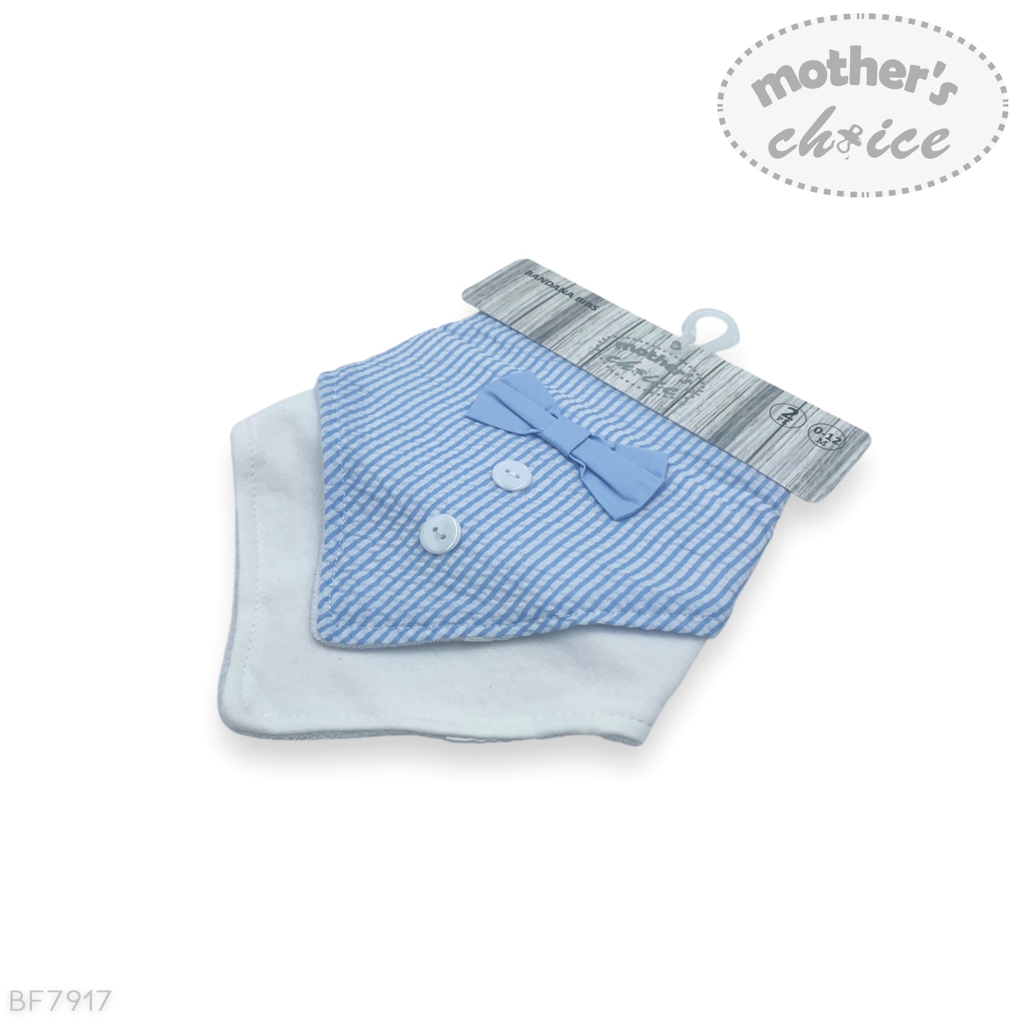 M/C 2PK FANCY BANDANA BIBS BLUE