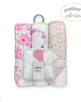 M/C 3PC HOODED TOWELS AND 3PC FACECLOTHS SO LOVED PINK  ROSES