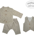 INF BOYS 3PC NATURAL LINNEN SET