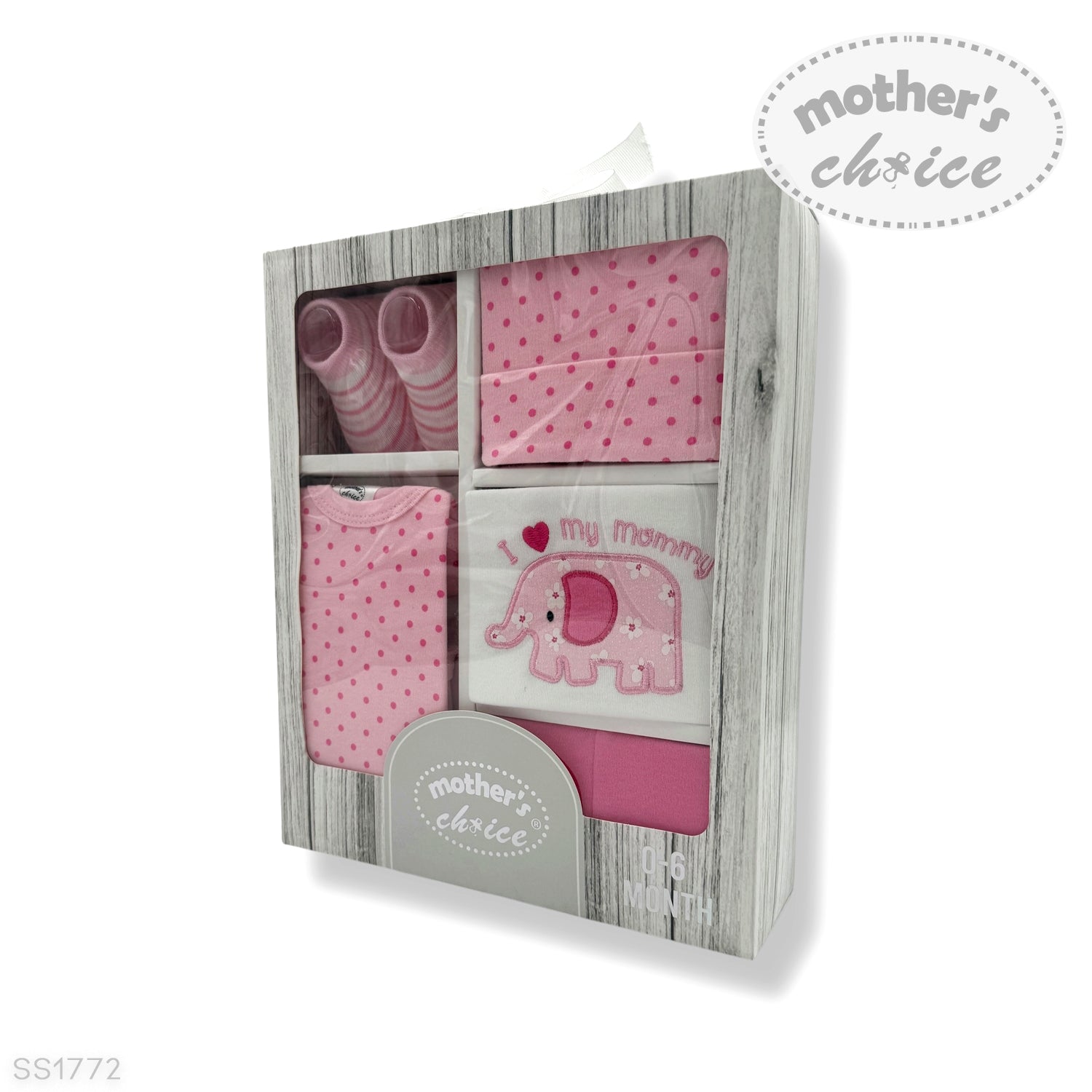 M/C 5 PCS GIFT SET PINK ELEPHANT
