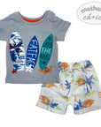 INF BOYS PRINTED 2PC SET 'CATCH THE WAVES' 12-18M