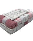 MC 12 PACK FACECLOTH SETS 'BEAR/STAR-PINK'