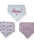 M/C 3 PACK BANDANA BIB SET LOVE