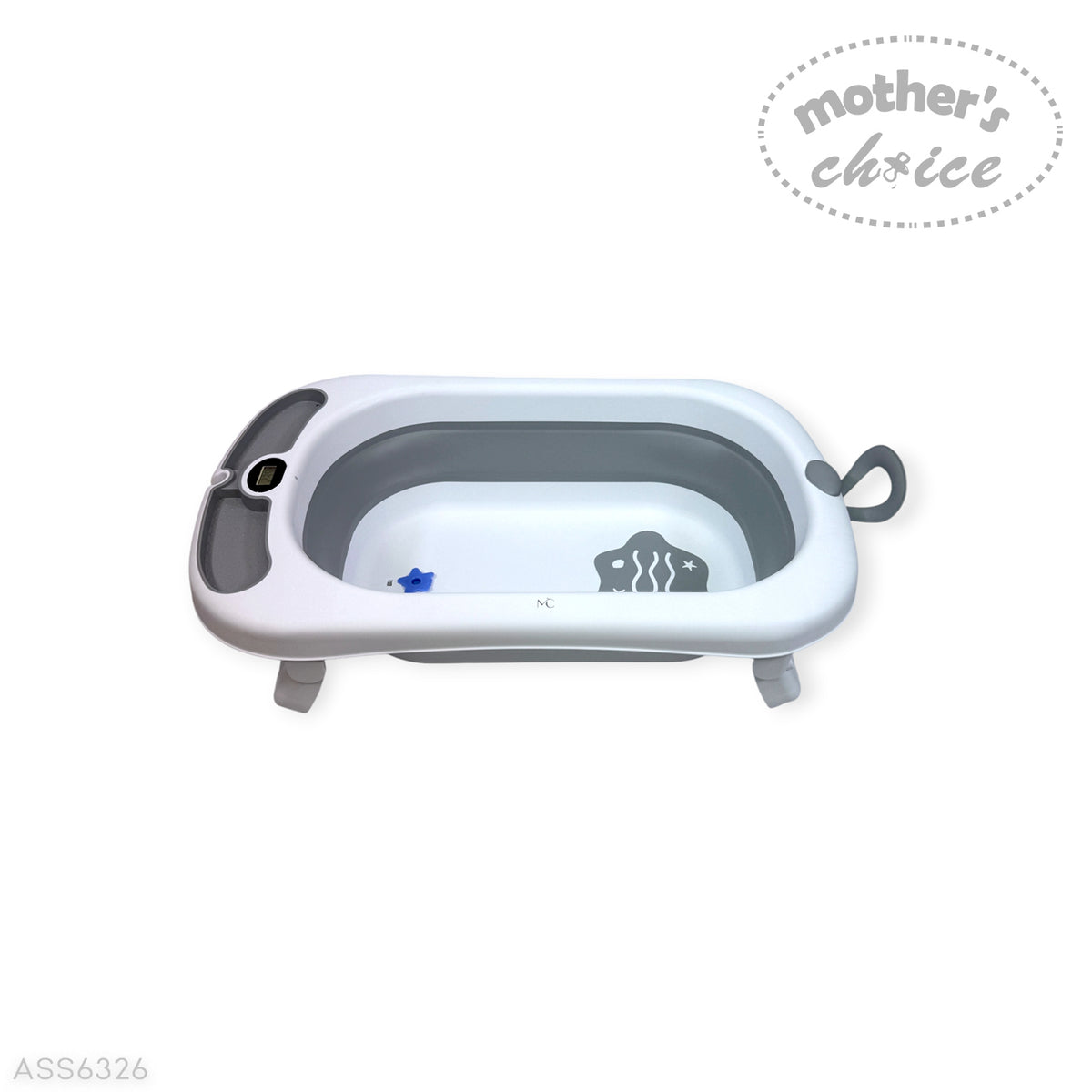 FOLDABLE BABY BATHTUB WITH THERMOMETER AND STAND