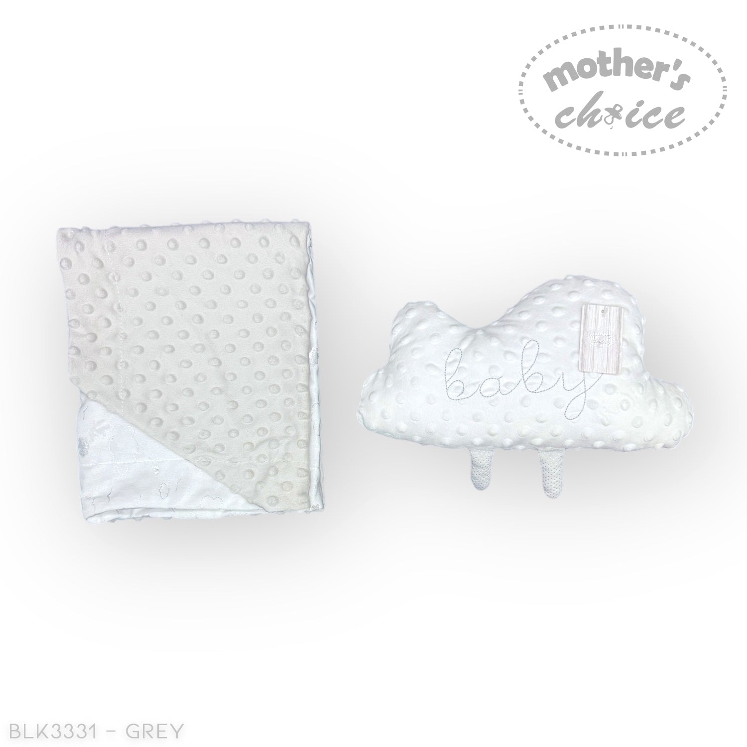 M/C GIFT BOX SHERPA BLANKET &amp;amp; PILLOW SET GREY