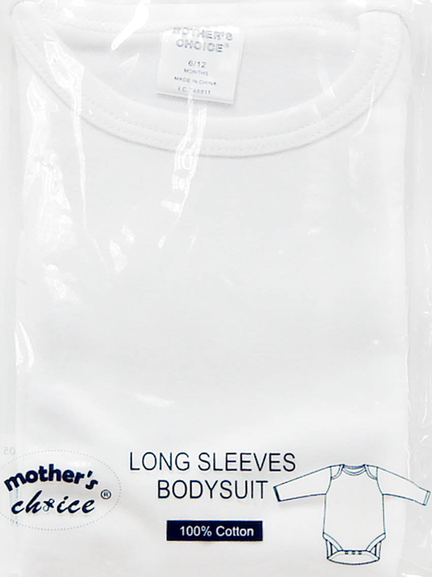 INFANTS LONG SLEEVE BODYVEST WHITE 18-24 MONTHS
