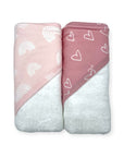 M/C BAMBOO 2PK  HOODED TOWEL PINK