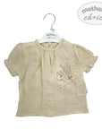 M/C MUSLIN 2PC SET BEIGE 12M