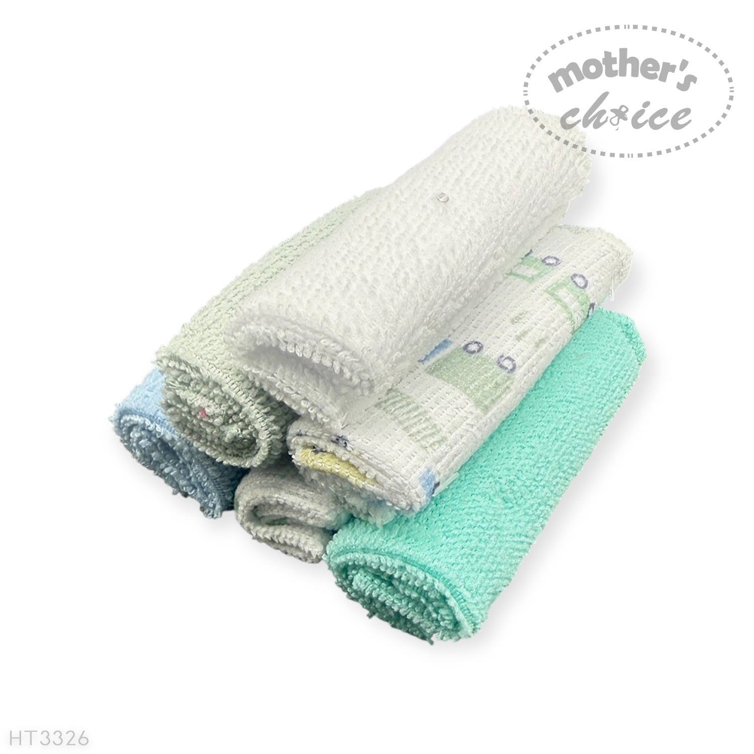 M/C 6 PACK WASHCLOTH SET BLUE TRAIN