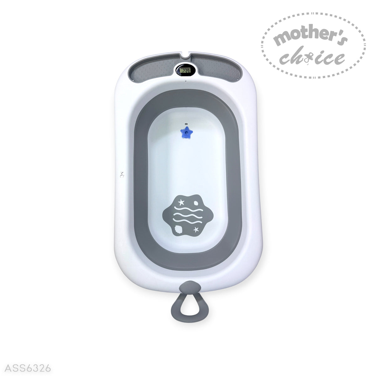 FOLDABLE BABY BATHTUB WITH THERMOMETER AND STAND